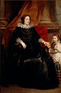 Portrett av en kvalitetsdame og datteren hennes Maleri av Antoine (Antoon eller Anton) Van Dyck (1599-1641) av Anthony van Dyck