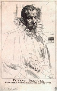 Portrett av kunstneren Pieter Bruegel den yngre, 1564-1636, tidlig på 1600-tallet av Anthony van Dyck