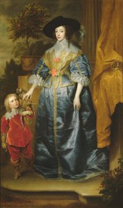 Dronning Henrietta Maria og hennes dverg Sir Jeffrey Hudson, ca. 1633