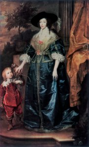 Dronning Henrietta Maria og hennes dverg Sir Jeffrey Hudson, c1633, 1927 av Anthony van Dyck