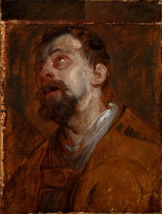Studie av den hellige Huberts hode (?) av Anthony van Dyck