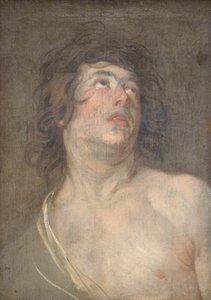Studieleder til en ung mann som ser oppover. St Sebastian av Anthony van Dyck