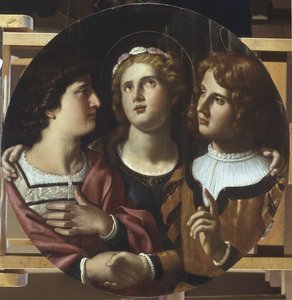 St. Cecilia mellom St. Tiburtius og Valerianus av Antiveduto Gramatica