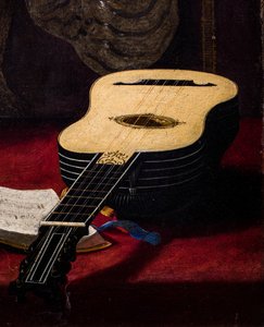 Theorbo-spiller (detalj) av Antiveduto Gramatica