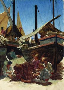 Anzio, havnen av Antoine Auguste Ernest Herbert or Hebert