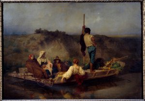 Mal"aria Malaria: Italiensk familie som flykter fra smitte. Maleri av Ernest Antoine Auguste Hebert