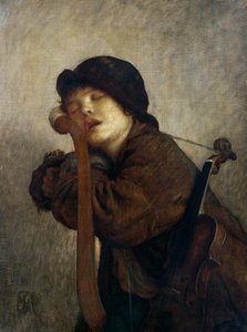 Den lille fiolinisten sover, 1883