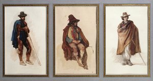 Tre typer Ciociari-gjetere av Antoine Auguste Ernest Herbert or Hebert