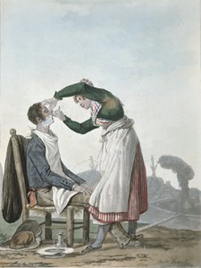 En collier som barberer seg av Antoine Charles Horace Vernet