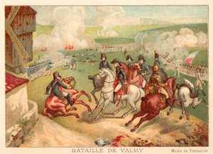 Slaget ved Valmy, Frankrike, 1792 (chromolitho) av Antoine Charles Horace Vernet