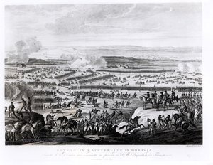 Slaget ved Austerlitz i Moravia, 2. desember 1805, gravert av Antonio Verico (f. ca. 1775)