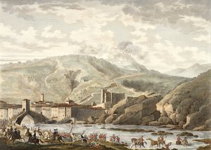 Slaget ved Millesimo, 25 Germinal, år 4 (april 1796) gravert av Jean Duplessi-Bertaux (1747-1819) (akvatint) av Antoine Charles Horace Vernet