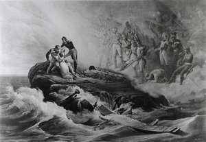 Familien Bertrands farvel, St. Helena, ca. 1821-36 av Antoine Charles Horace Vernet