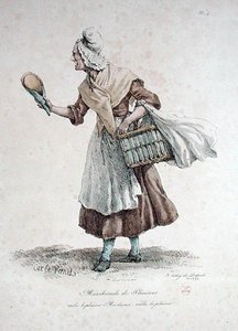 Konditorselgeren, nummer 4 fra The Cries of Paris-serien, gravert av Francois Seraphin Delpech (1778-1825) av Antoine Charles Horace Vernet