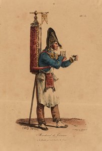 The Tisane Seller, nummer 13 fra The Cries of Paris-serien, gravert av Francois Seraphin Delpech (1778-1825) av Antoine Charles Horace Vernet