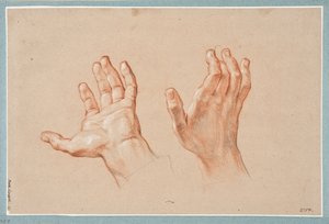 Studie von zwei Händen av Antoine Coypel