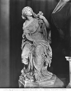 Graven til Jean-Baptiste Colbert de Torcy 1619-83, detalj av Fidelity, ca. 1685-1687 marmor se også 248118, 248119, 248120, 252767, 252768 bw foto