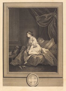 Hvis han var så trofast mot meg av Antoine Francois Dennel after Jean Honoré Fragonard
