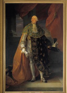 Portrett i full lengde av Louis Philippe II Joseph, hertug av Orleans (1747-1793) kjent som Philippe Egalite i hel drakt av Den Hellige Ånds Orden (Den Hellige Ånds Orden) Maleri av Antoine Francois (Antoine-Francois) Callet ( 1741–1823) av Antoine François Callet