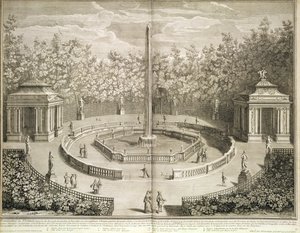 Fountain of the Domes, Versailles, ca. 1715 (radering) av Antoine Herriset