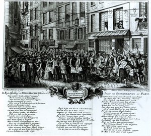 Rue Quinquempoix i 1720 av Antoine Humblot