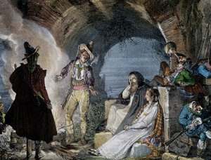 Robbers den, av Jean-Baptiste-Antoine Thomas (1791-1834) fra Un an a Rome, litografi