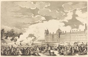 Begravelsespumpen til ære for martyrene på 10. dag i Nasjonalhagen av Antoine Jean Duclos after Charles Monnet