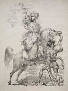 A Mameluke Chief on Horseback Signaling for Help, 1817. av Antoine Jean Gros