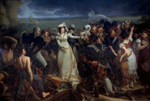 Ombordstigning av Marie Therese av Frankrike, hertuginne av Angouleme kalt Madame Royale (1778-1851) i Pauillac den 2/04/1815 for England Maleri av Antoine Jean Gros (1771-1835). 1818 Søn. 3,26x2,04 m Bordeaux, musee des Beaux Arts av Antoine Jean Gros