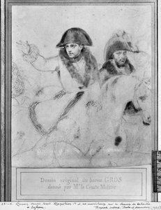 Napoleon på slagmarken ved Eylau, ca. 1807-08 (pierre noire på papir) av Antoine Jean Gros