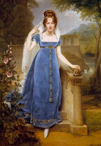 Portrett i full lengde av Henriette Scherrer, grevinne Legrand (1795-1848). Maleri av Antoine Jean Gros (1771-1835) av Antoine Jean Gros
