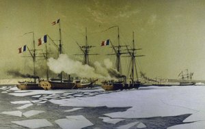 Isbryting i Dnepr Liman for passasje av flytende batterier, 1855-1856, 1860