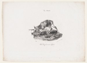 En hjort og en gaupe, 1834. av Antoine Louis Barye