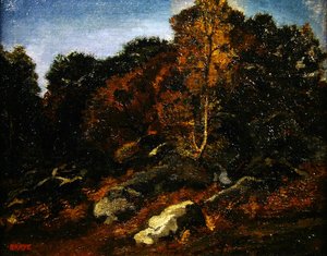 Høst på Fontainebleau (olje på lerret) av Antoine Louis Barye