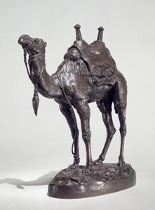 Egyptisk dromedar med sele (bronse)