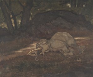 Sovende elefant, 1810-75. av Antoine Louis Barye