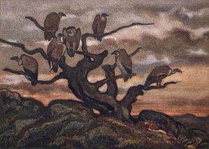 Gribber på et tre, 1810-75. av Antoine Louis Barye