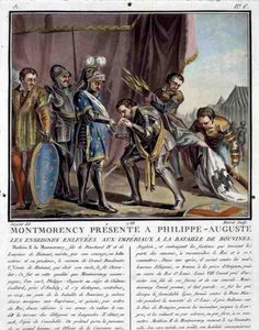 Montmorency presentert for Philip Augustus (1165-1223) Etter slaget ved Bouvines, gravert av Jean Baptiste Morret (fl. 1790-1820) av Antoine Louis Francois (after) Sergent Marceau