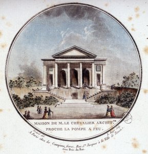 House of Monsieur le Chevalier, arkitekt, Paris. I pristoresk utsikt over hovedbygningene i Paris av sersjant