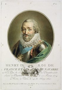 Portrett av Henri IV, konge av Frankrike og Navarre (1553-1610) gravert av Ride