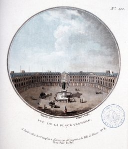 Utsikt over Place Vendôme - i "" Pittoresk utsikt over hovedbygningene i Paris"" av sersjant av Antoine Louis Francois Sergent Marceau