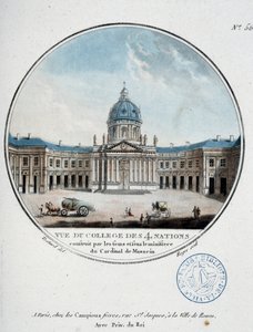 Utsikt over Collège des Quatre Nations (Institut de France) - i "" Pittoresk utsikt over hovedbygningene i Paris", av sersjant av Antoine Louis Francois Sergent-Marceau