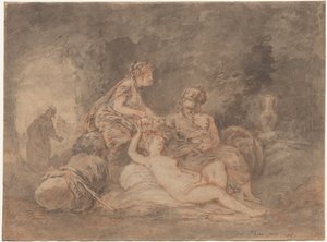 Lot og hans døtre, 1756. av Antoine Pesne