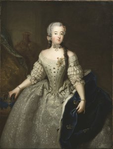 Louise Ulrique de Prusse, reine de Suede et Finlande - Portrett av Louisa Ulrika av Preussen (1720-1782), dronning av Sverige, av Pesne, Antoine (1683-1757). Olje på lerret. Mål: 145x110 cm. Nationalmuseum Stockholm