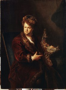Portrett av gullsmeden Johann Melchior Dinglinger (1664-1731). Maleri av Antoine Pesne (1683-1757), ca. 1721. Tysk kunst, barokkstil. Eremitagemuseet St. Petersburg. av Antoine Pesne