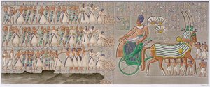 Gamle egyptiske fargede basrelieffer, 1822 av Antoine Phelippeaux
