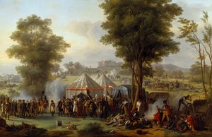 Bivuakk av keiser Napoleon I (1769-1821) nær slottet Ebersberg i Østerrike 4/05/1809 Maleri av Antoine Pierre Mongin (1761-1827) 1810 Søn. 1,35x2,03m.