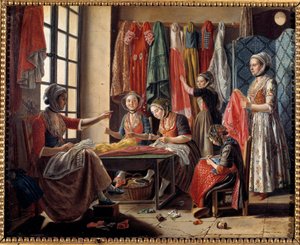 Et syverksted i Arles i 1760 Maleri av Antoine Raspal (1738-1811) 1760 Arles, Musee Reattu