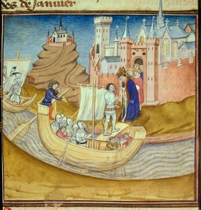 Normannerne ledet av vikingkokken Rollon (Robert I the Riche eller Rollon the Walker) (10. århundre) prøvde å ta Chartres, men eveque av byen Gancelme klarte å avvise dem i 910-911 Miniature hentet fra Les chronicles de Saint Denis. ” av Antoine Vera