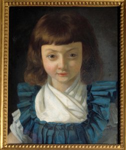 Portrett av delfinen, fremtidige Ludvig XVII (1785-1795). Maleri av Antoine Vestier (1740-1824). Rundt 1792.
